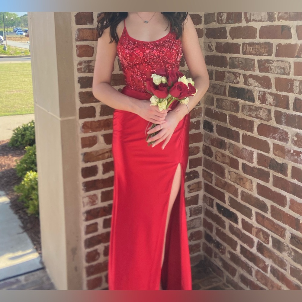 Elegant Red Sequin Gown